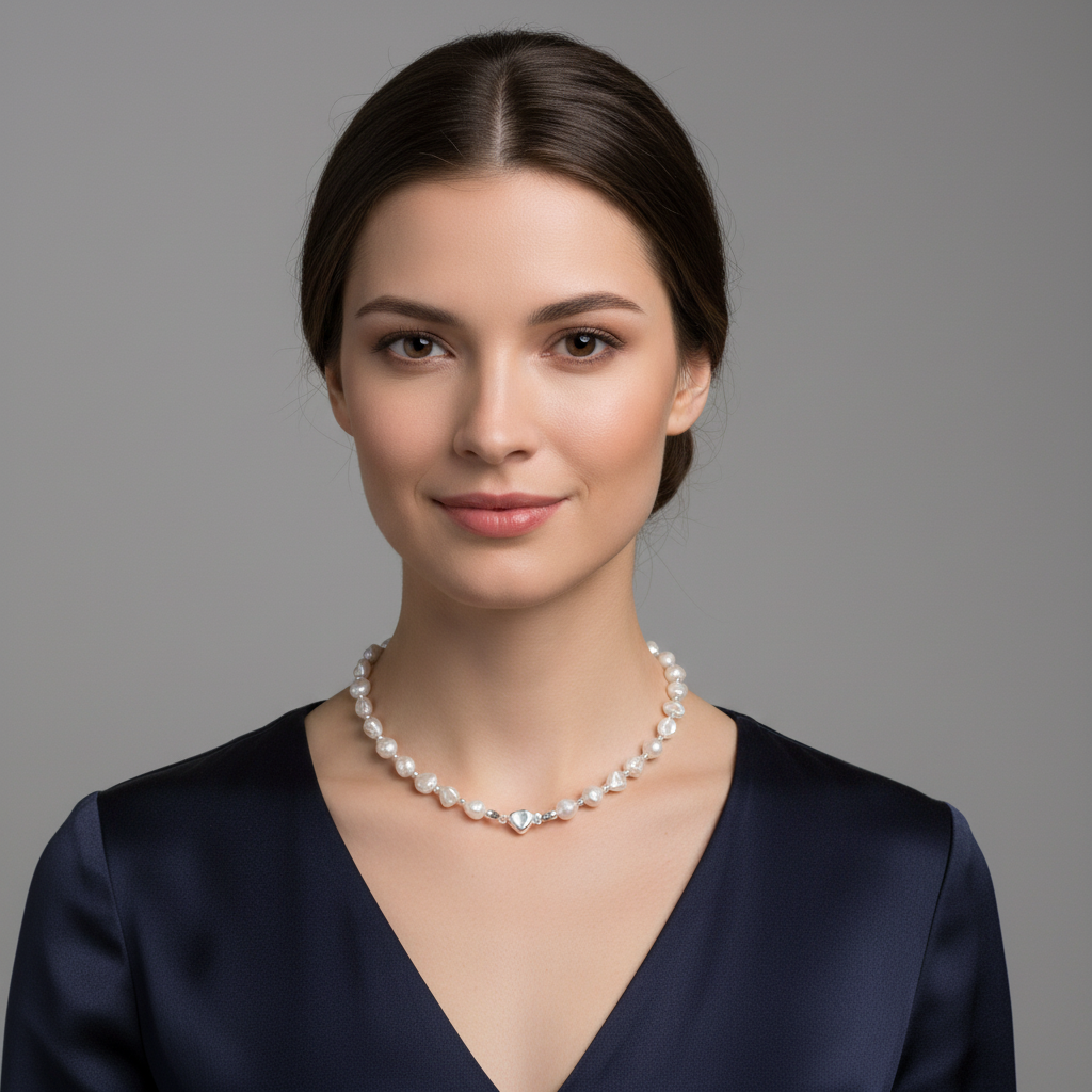 White Keshi Pearl Necklace