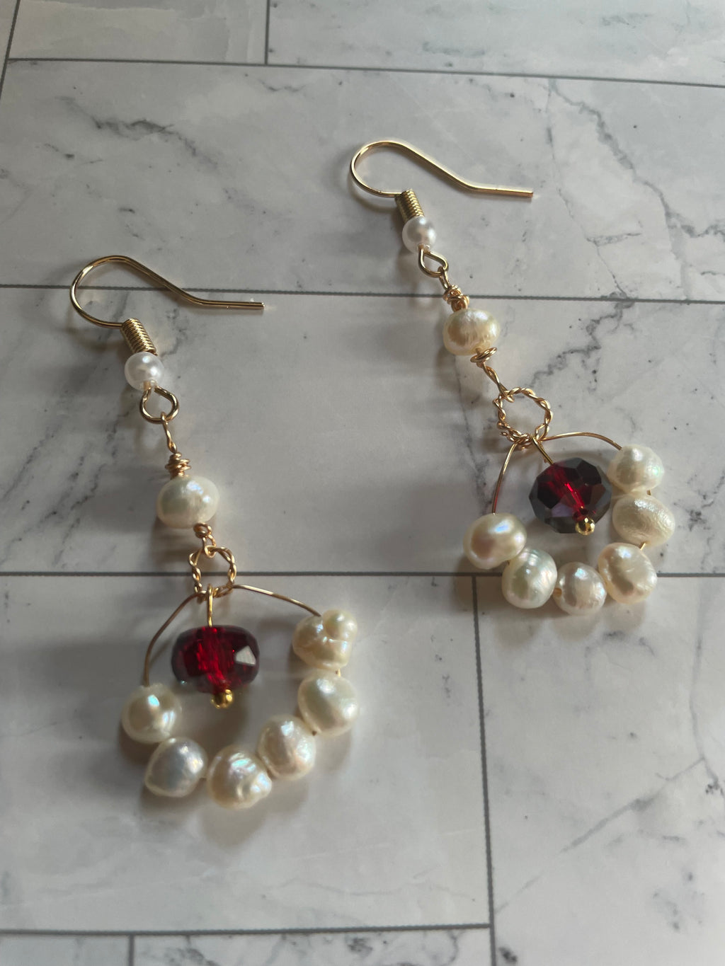 Pearl Fan Drop Earrings