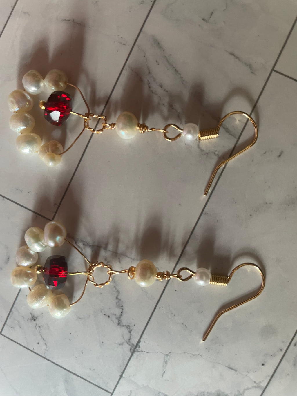 Pearl Fan Drop Earrings