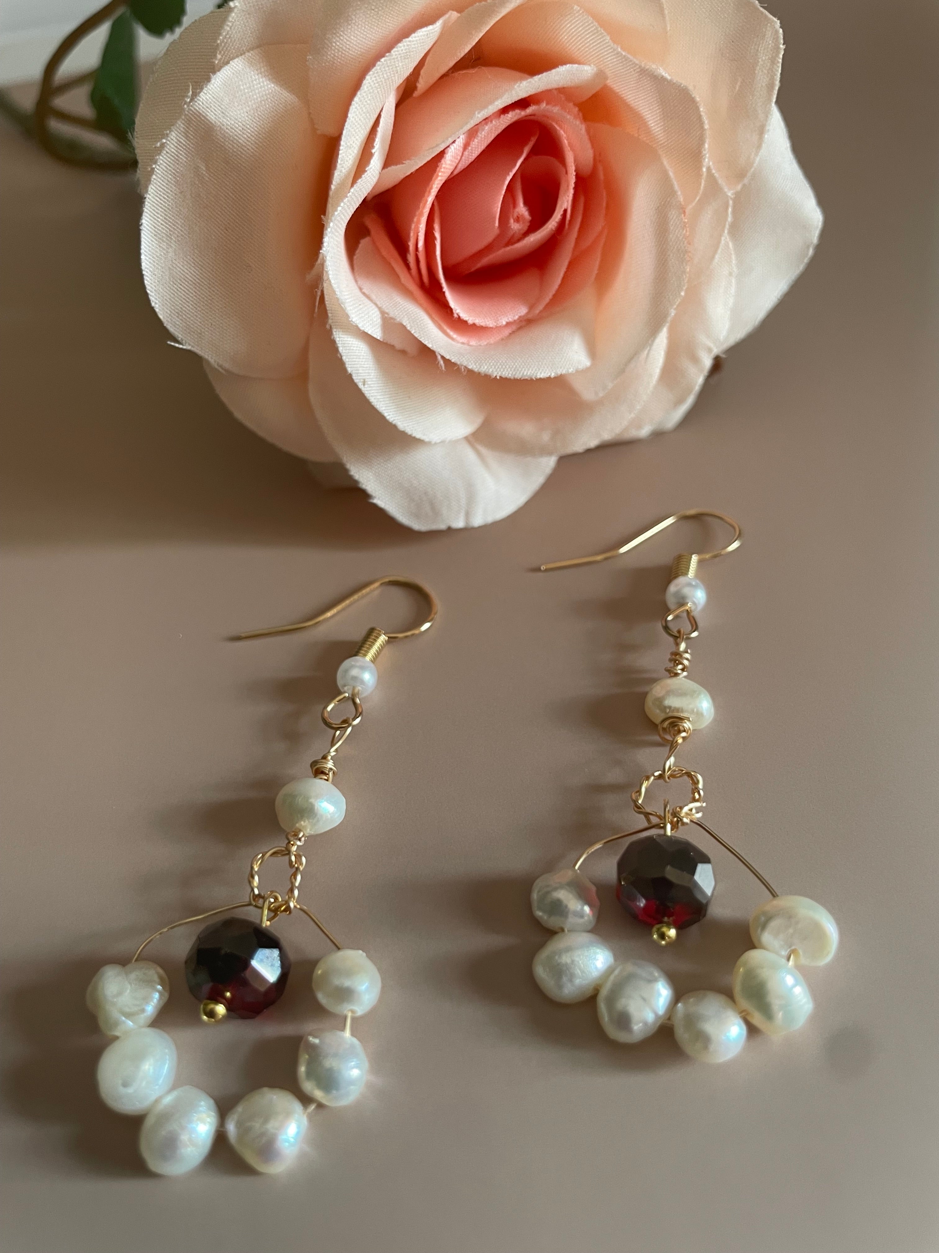 Pearl Fan Drop Earrings