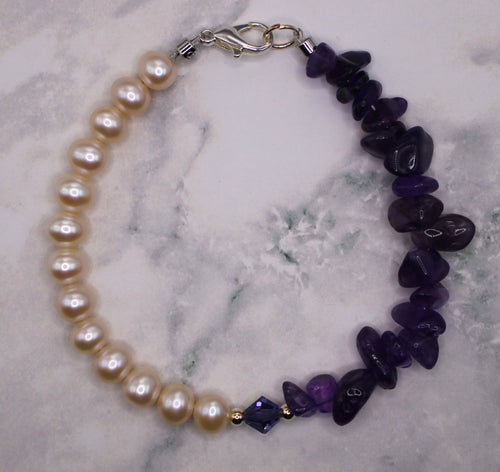 Amethyst and Pearl Bracelet