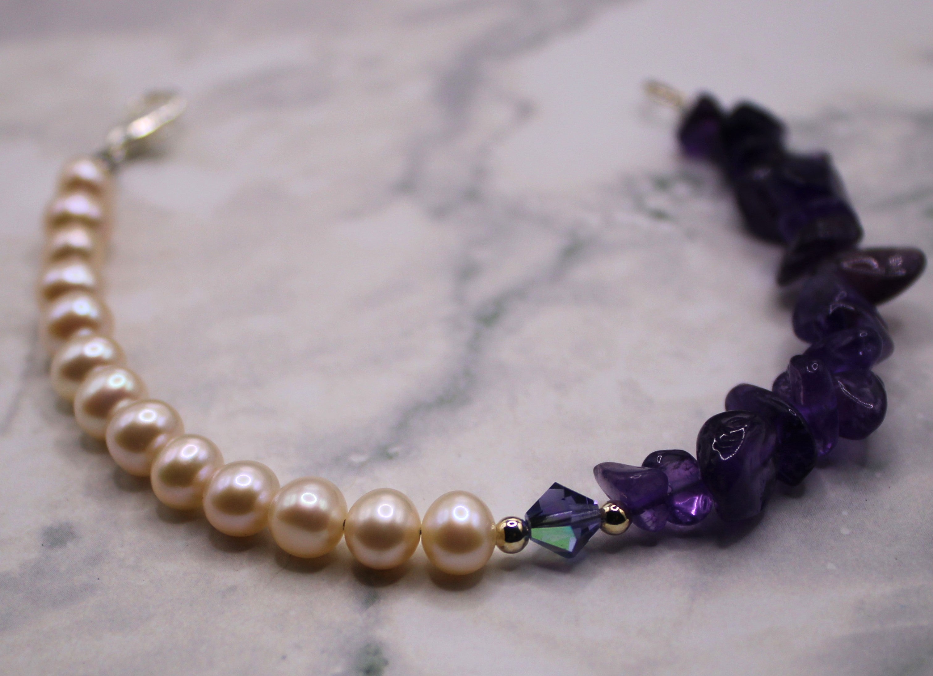 Amethyst and Pearl Bracelet