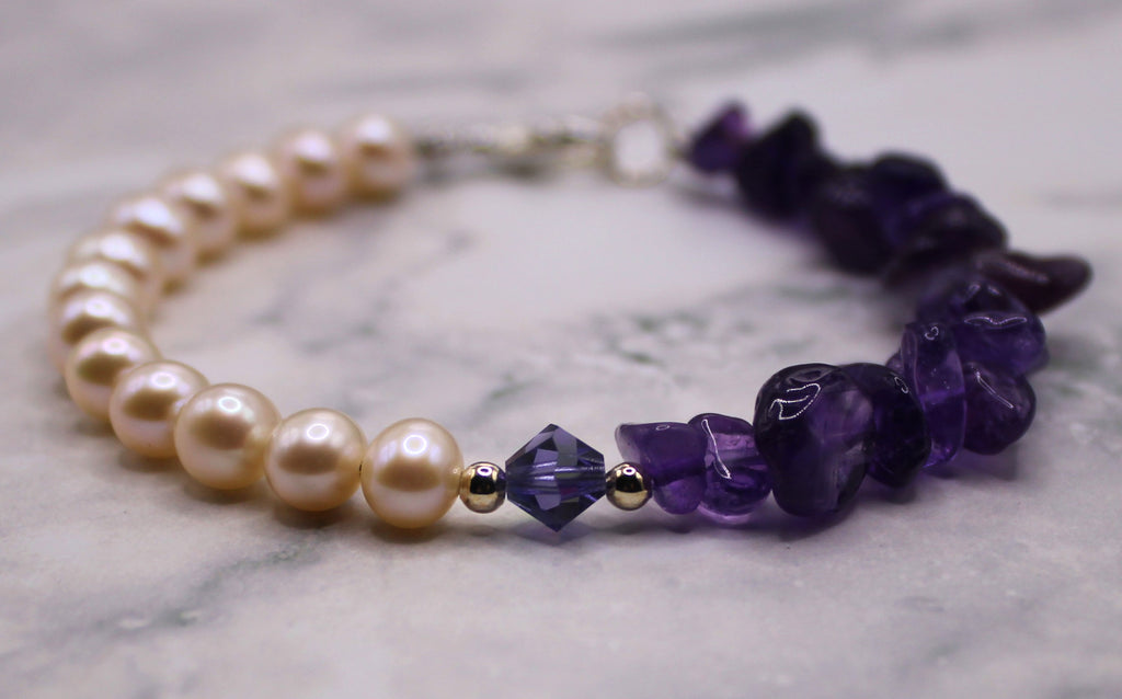 Amethyst and Pearl Bracelet