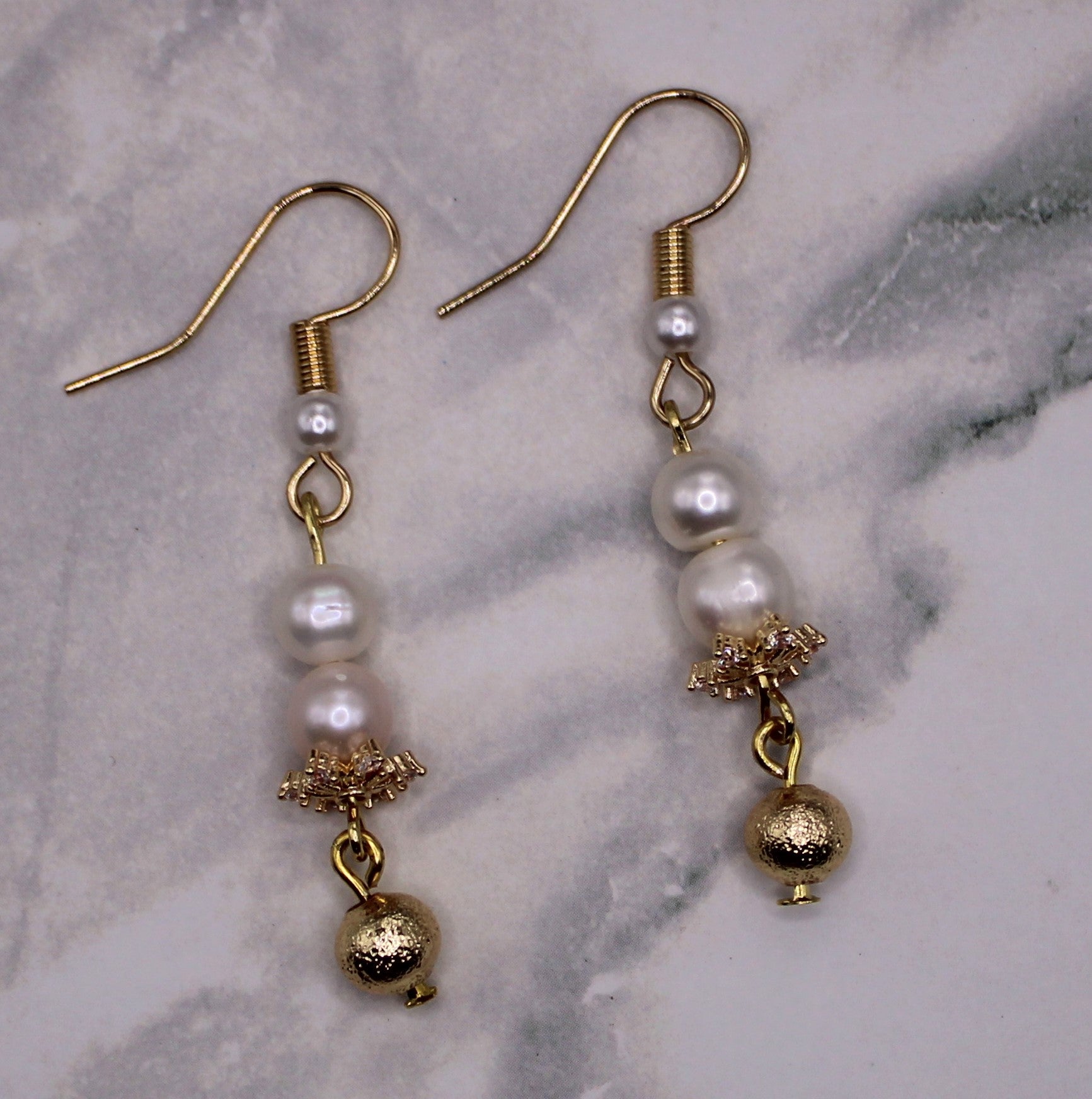 Golden Pearl Earrings