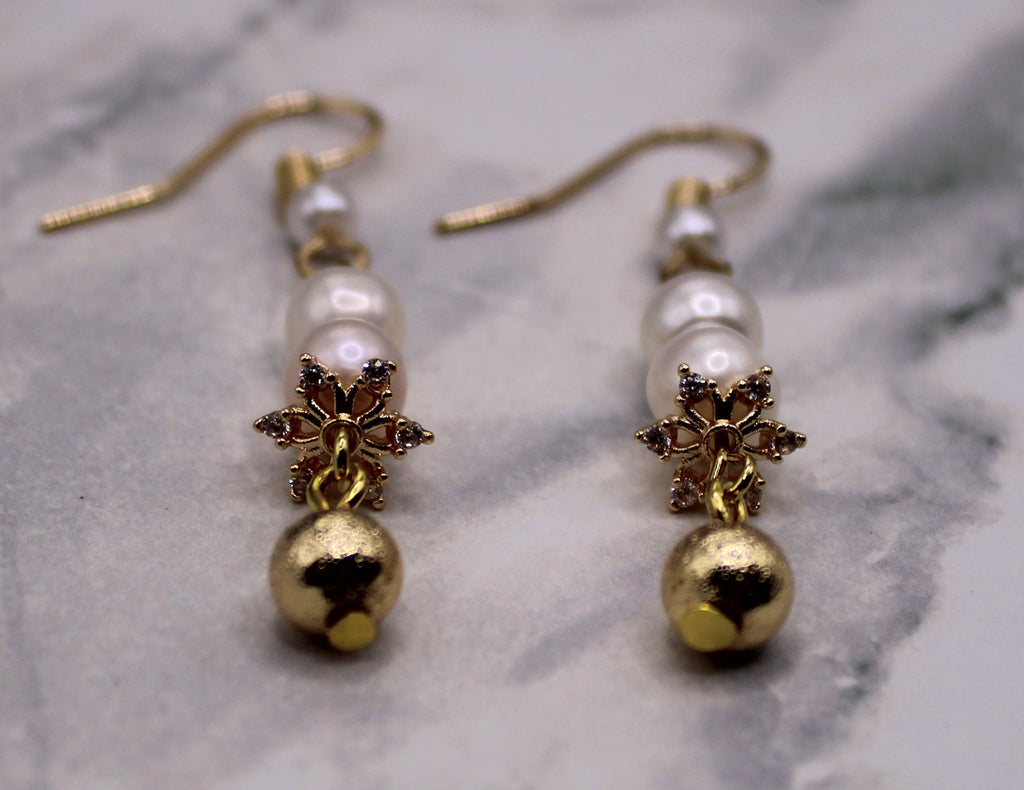 Golden Pearl Earrings