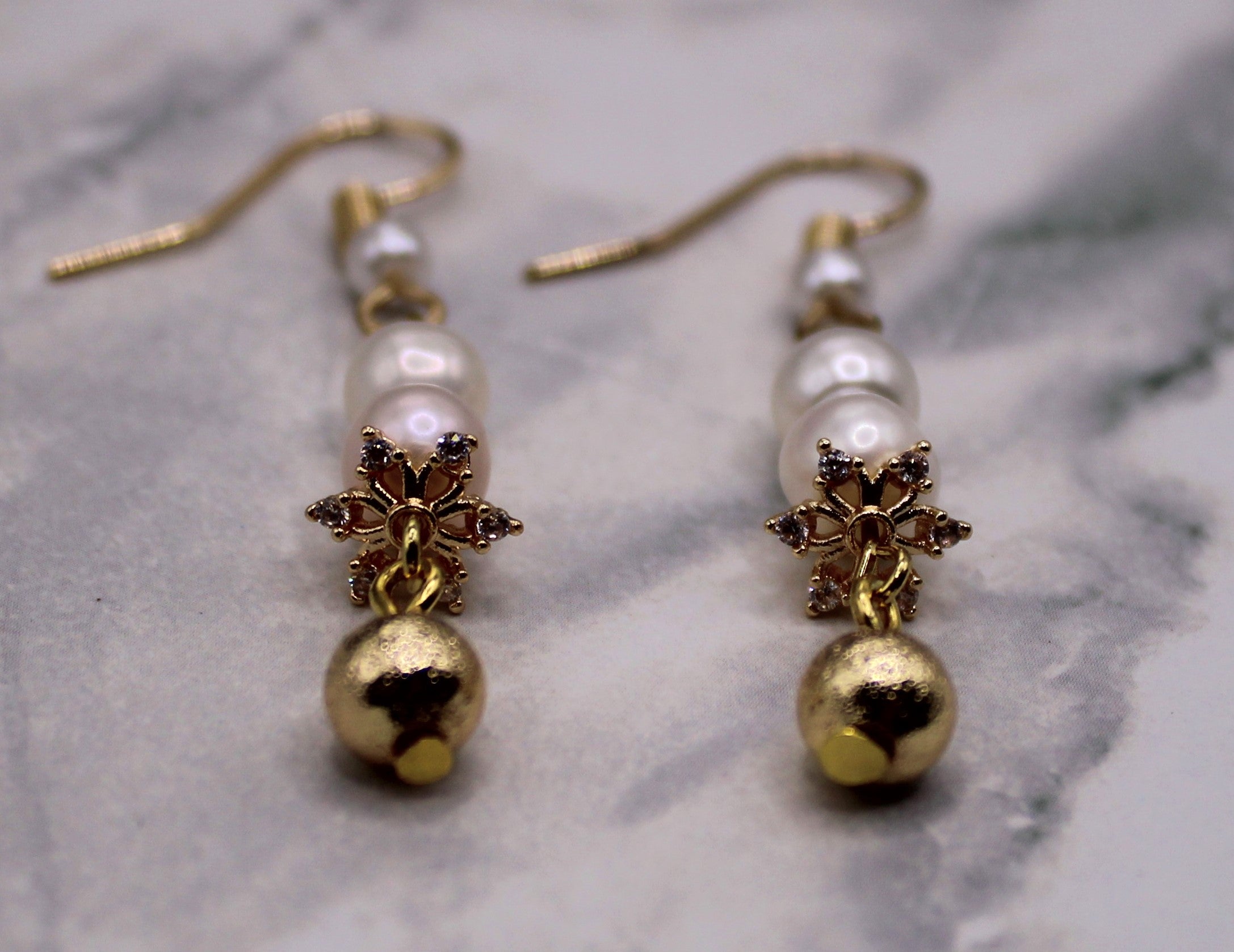 Golden Pearl Earrings
