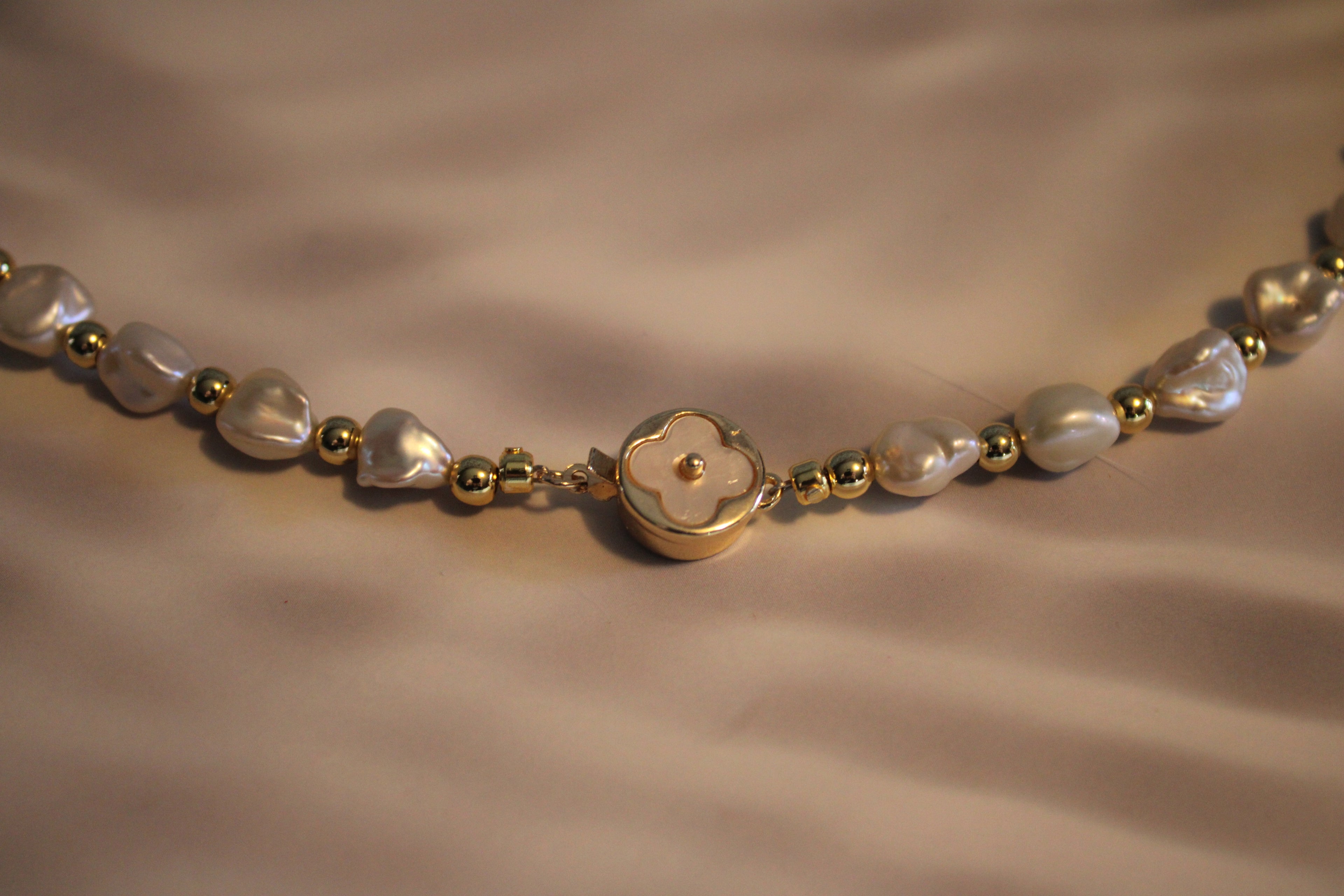 White Keshi Pearl Necklace