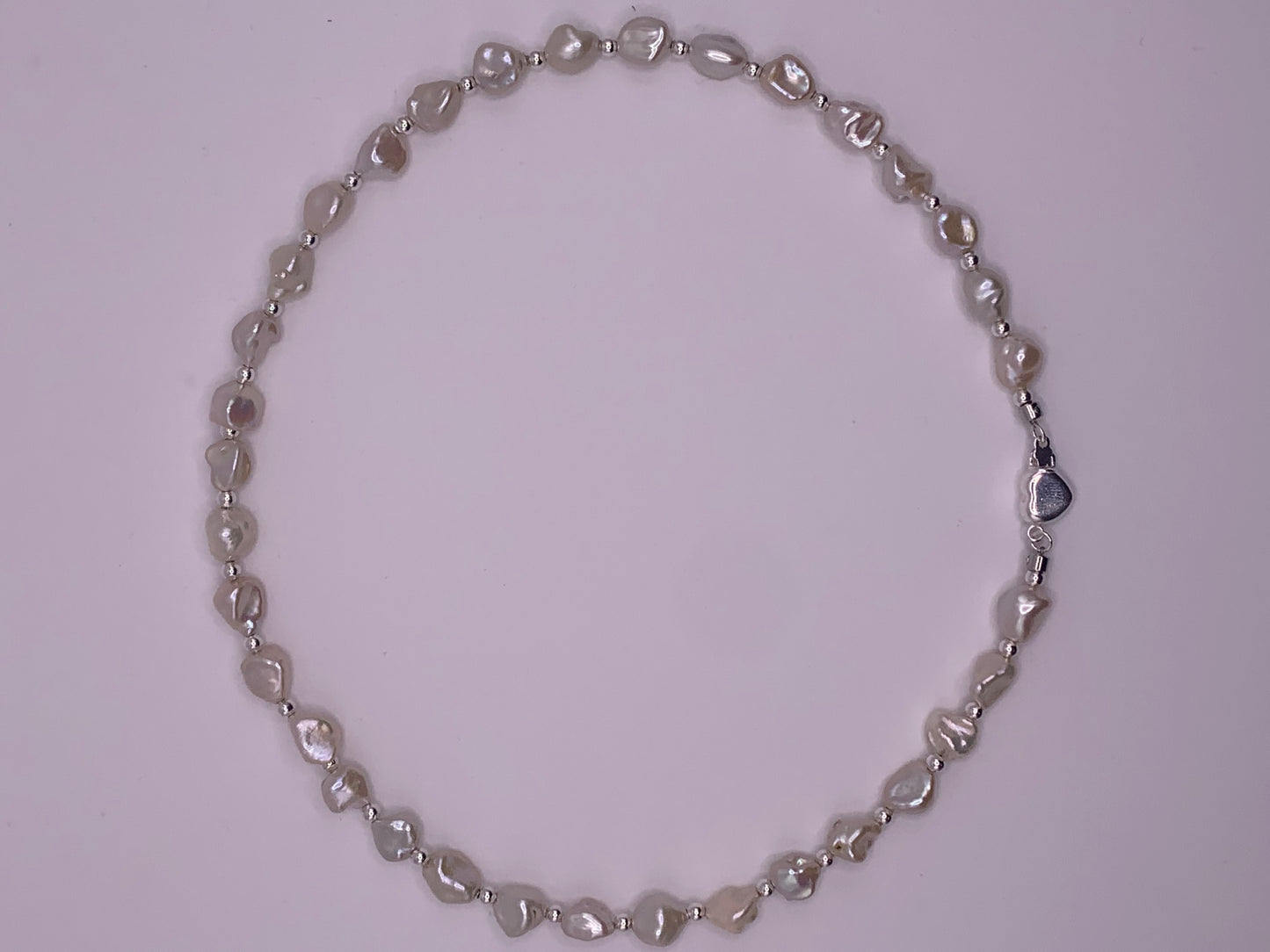 White Keshi Pearl Necklace