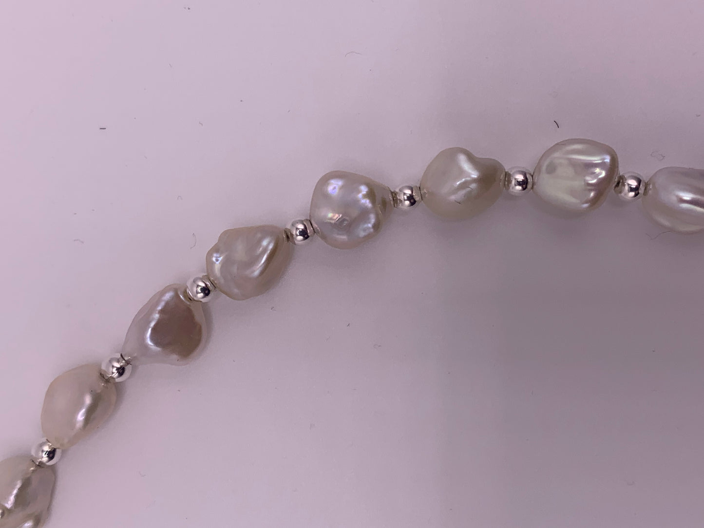 White Keshi Pearl Necklace