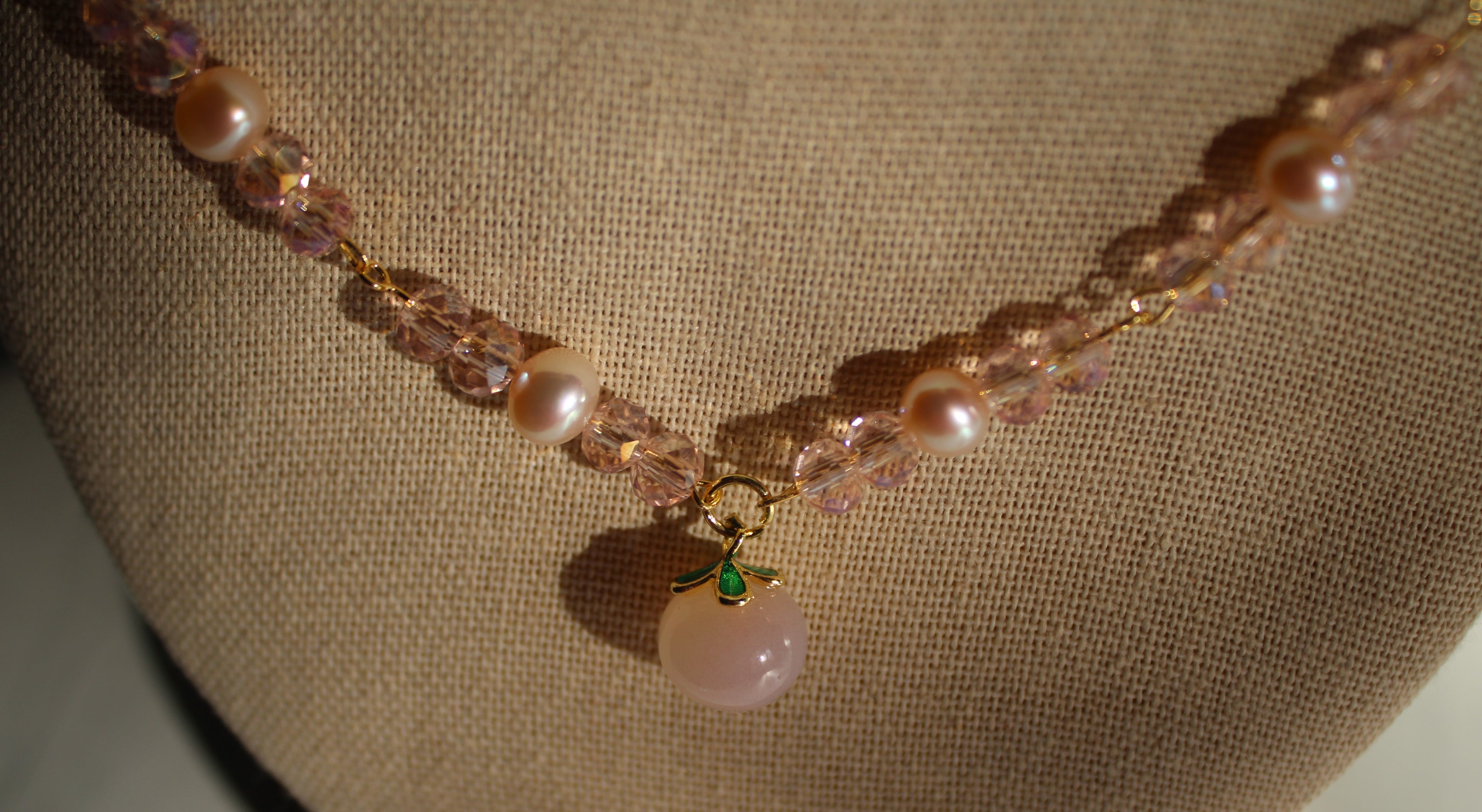 peach necklace