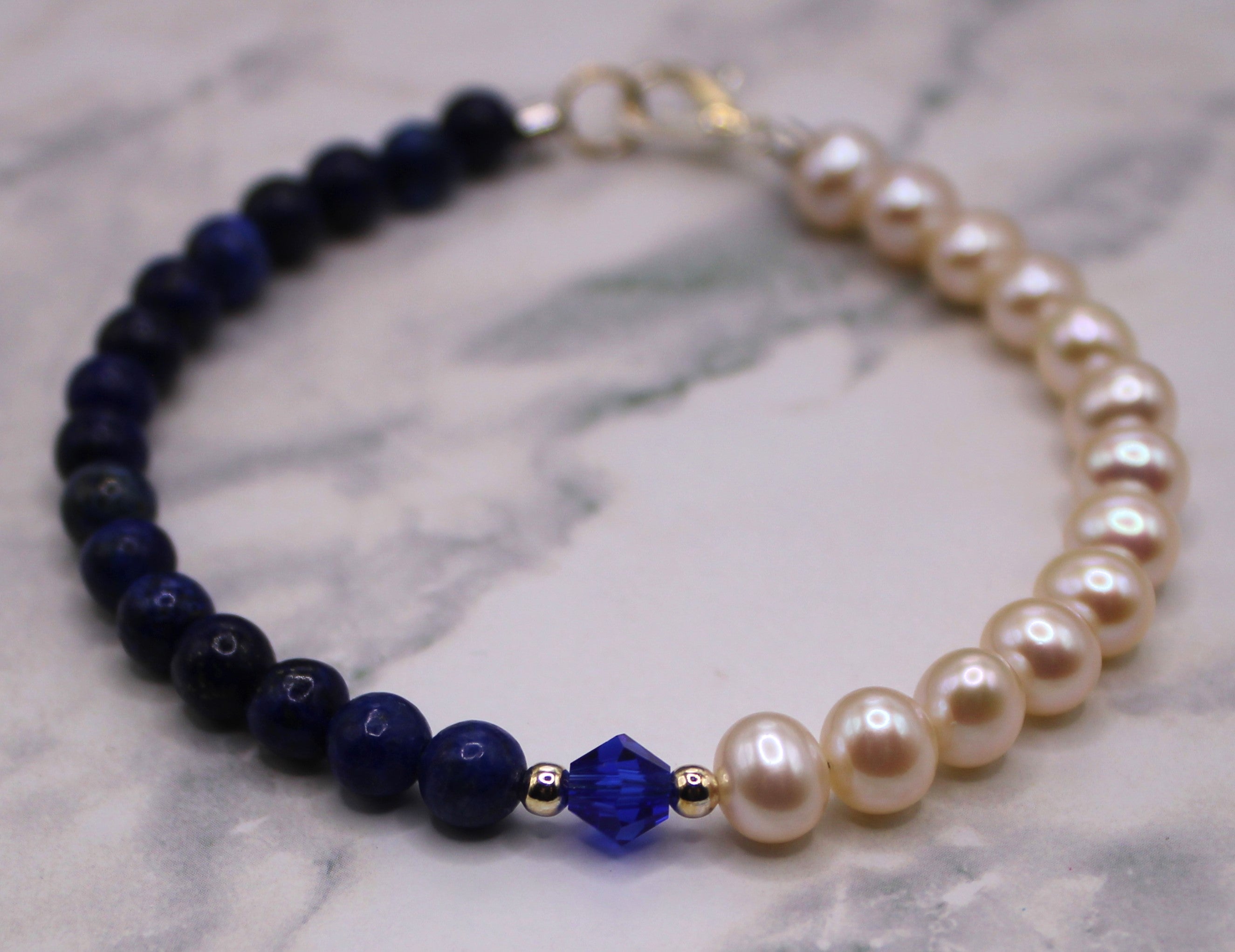 Lapis Lazuli and Pearl Bracelet