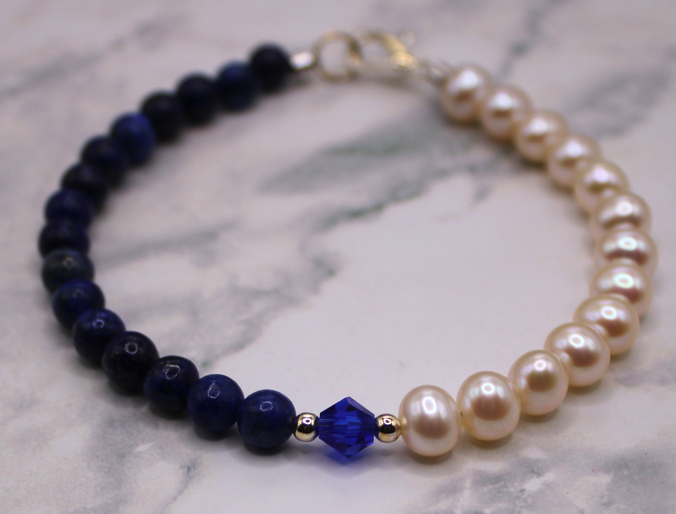 Lapis Lazuli and Pearl Bracelet