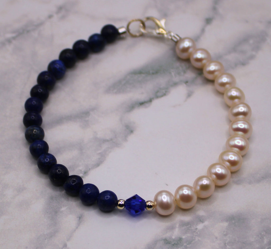 Lapis Lazuli and Pearl Bracelet