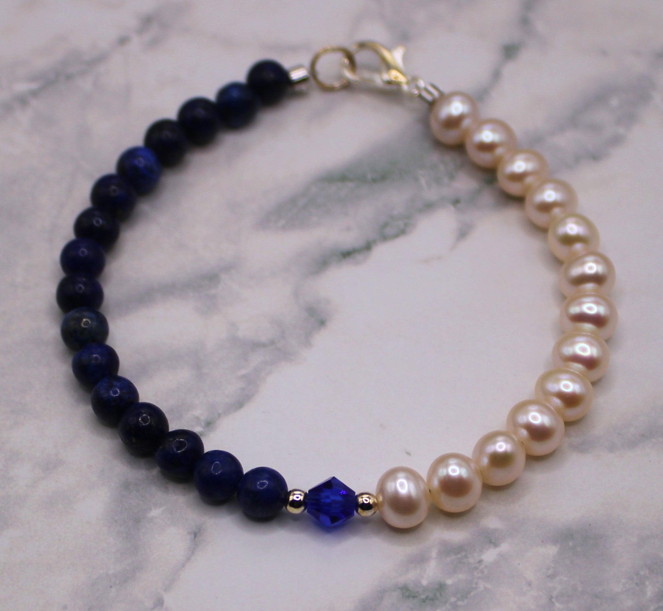 Lapis Lazuli and Pearl Bracelet