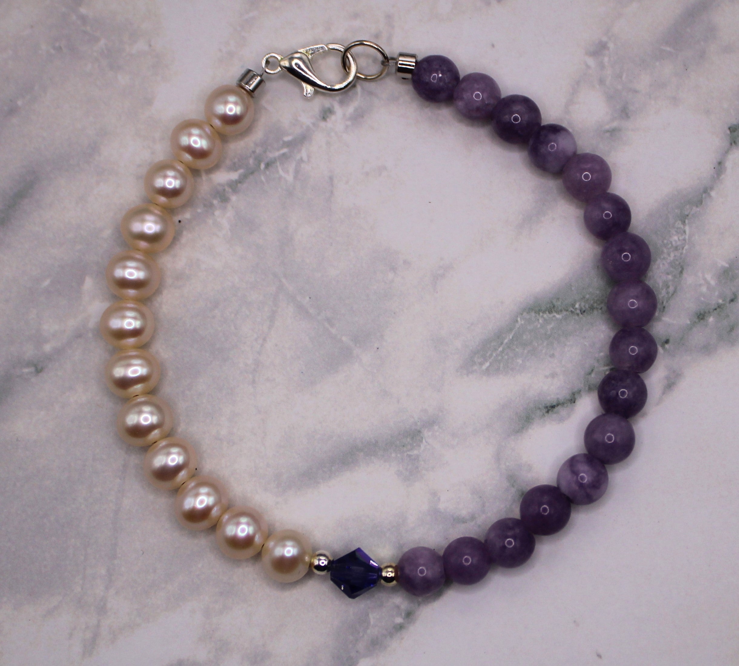 Lavender and Pearl Bracelet