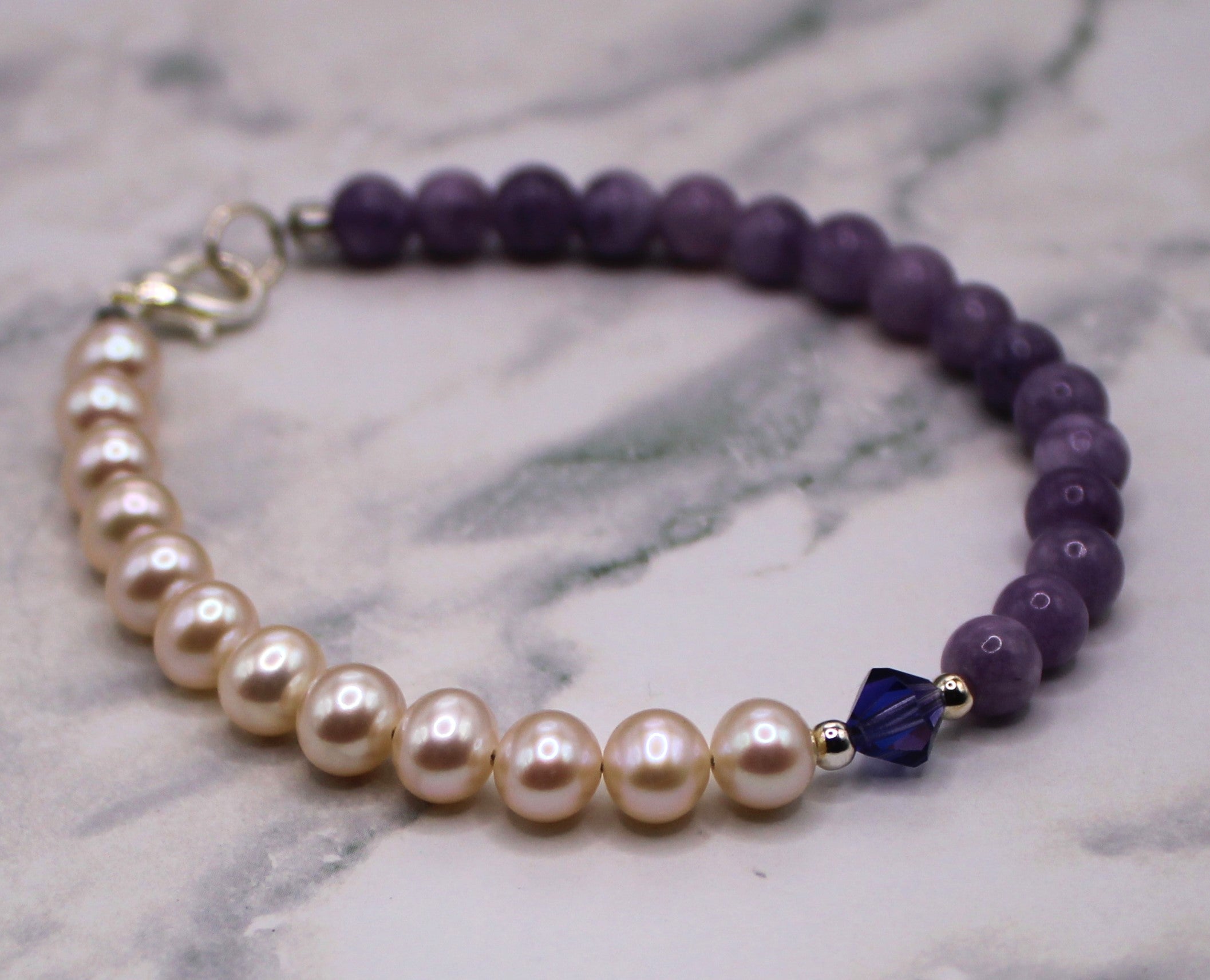 Lavender and Pearl Bracelet