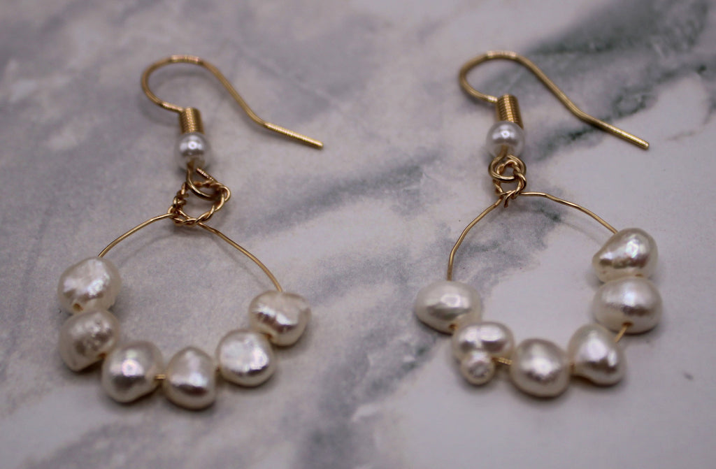 Pearl Circle Earrings