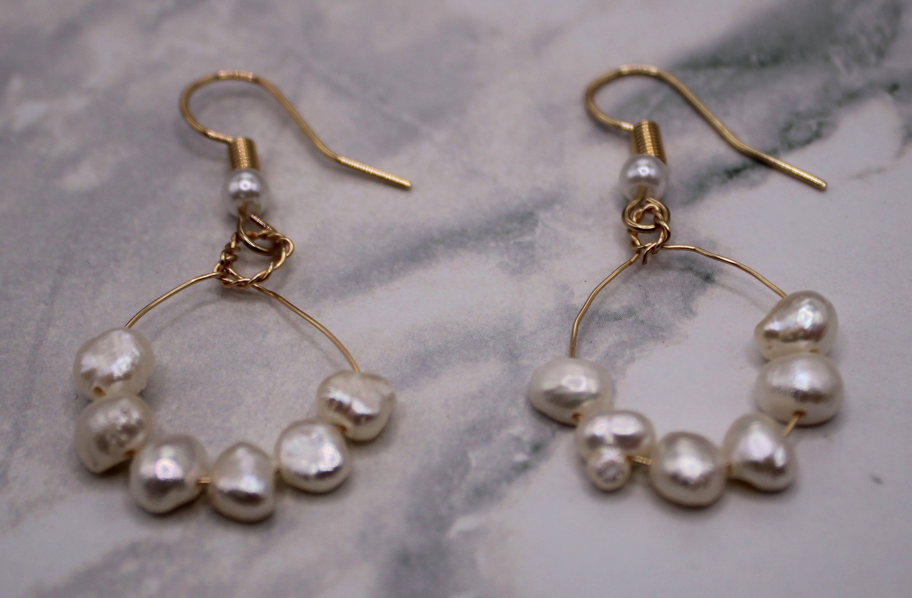 Pearl Circle Earrings