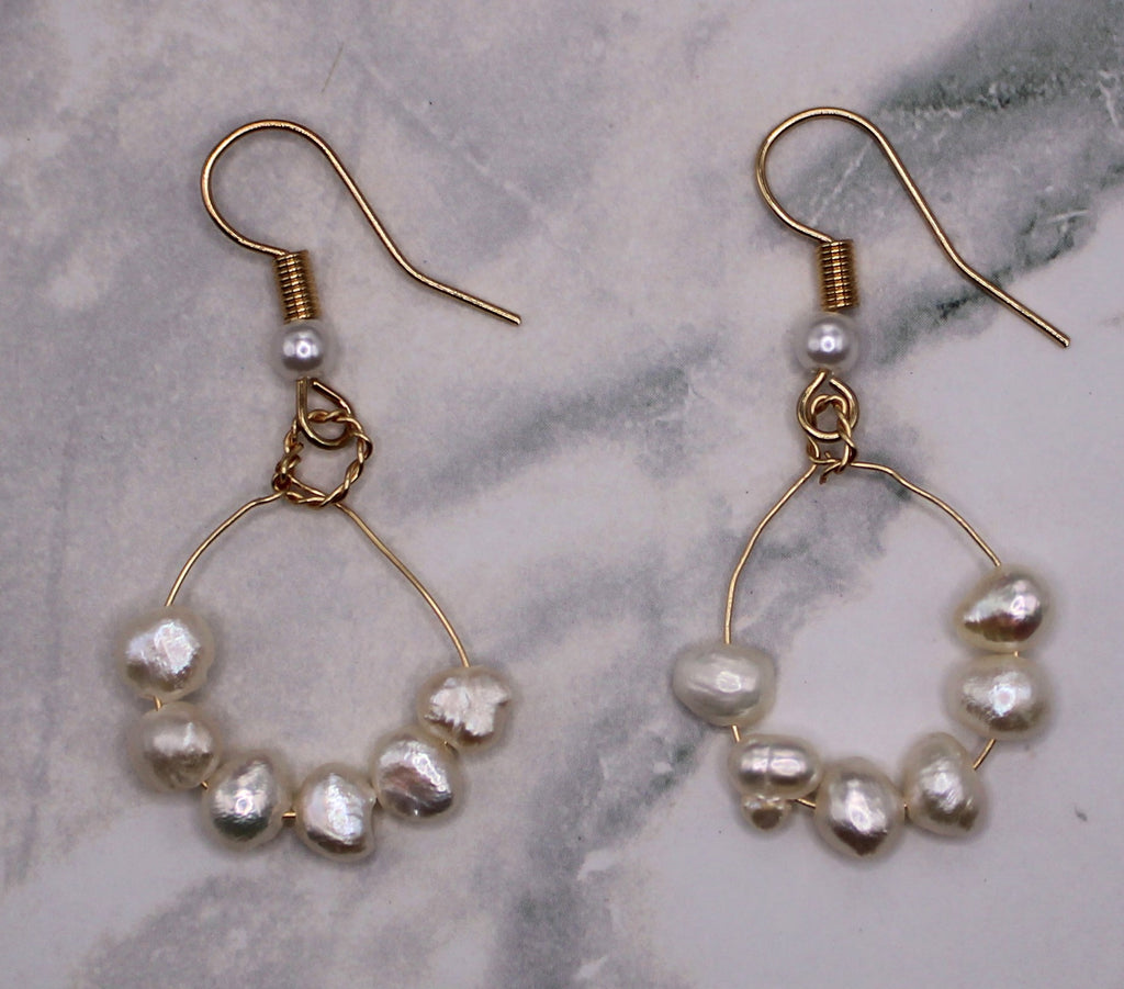 Pearl Circle Earrings