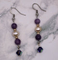 Lepidolite and Pearl Earrings