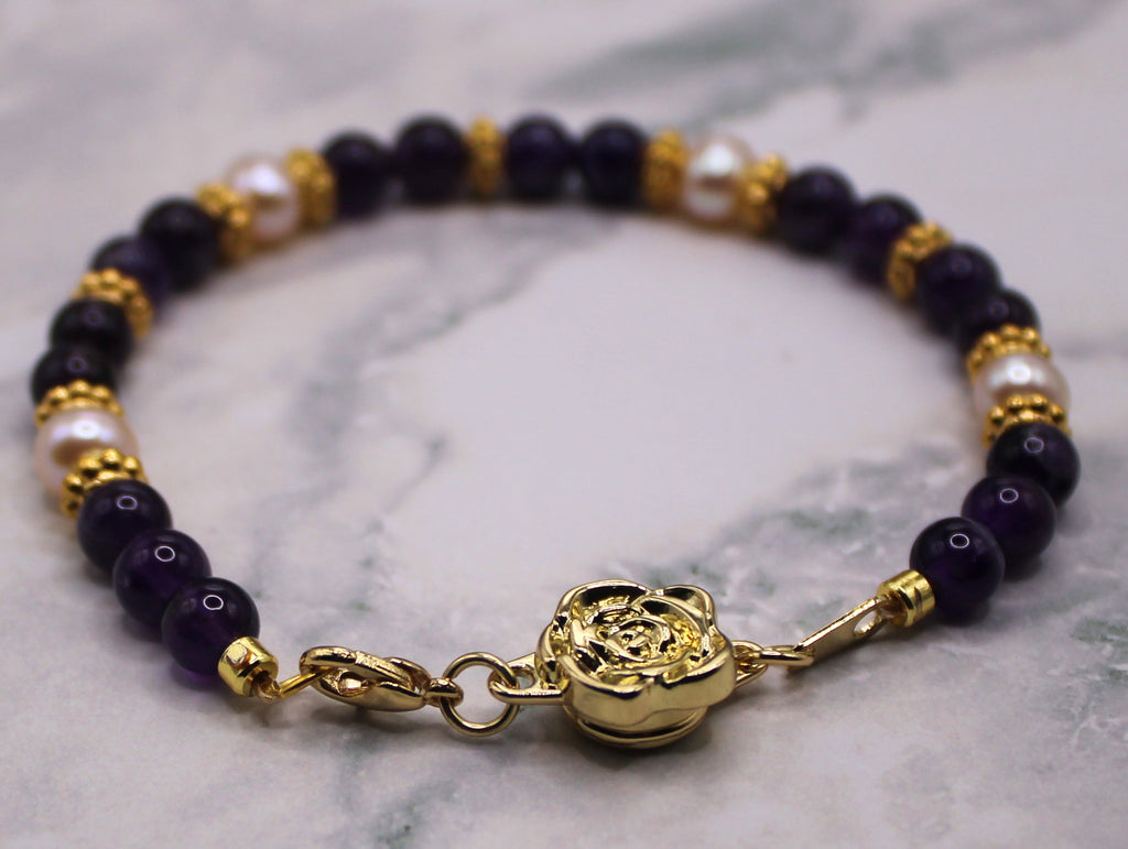Royal Pearl and Amethyst Bracelet