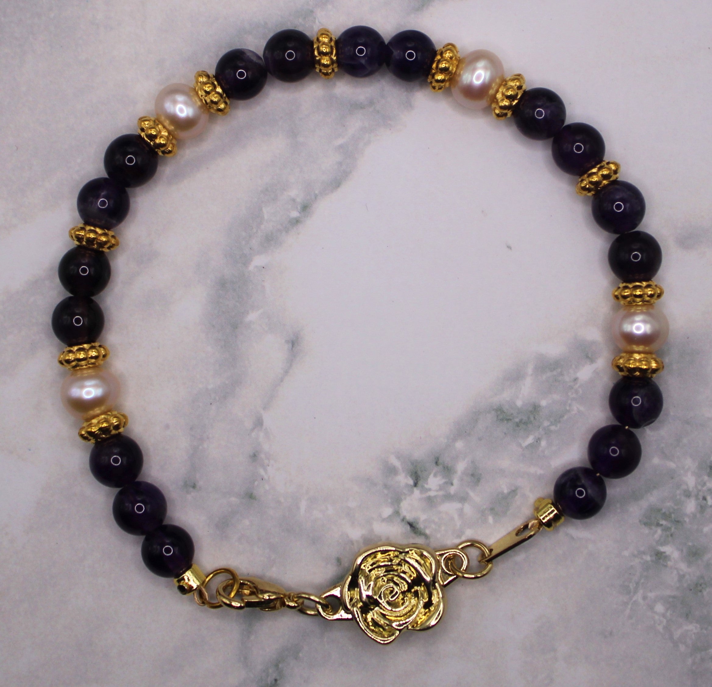 Royal Pearl and Amethyst Bracelet