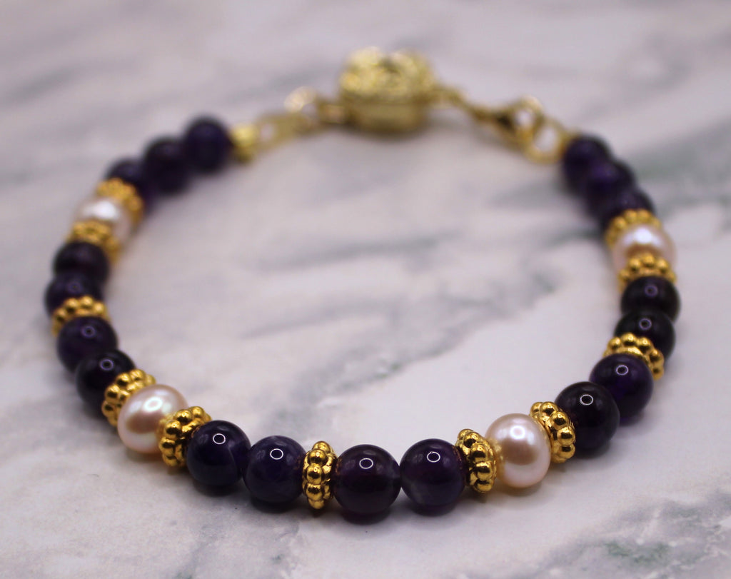 Royal Pearl and Amethyst Bracelet