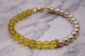 Freshwater Pearl and Citrine Bracelet