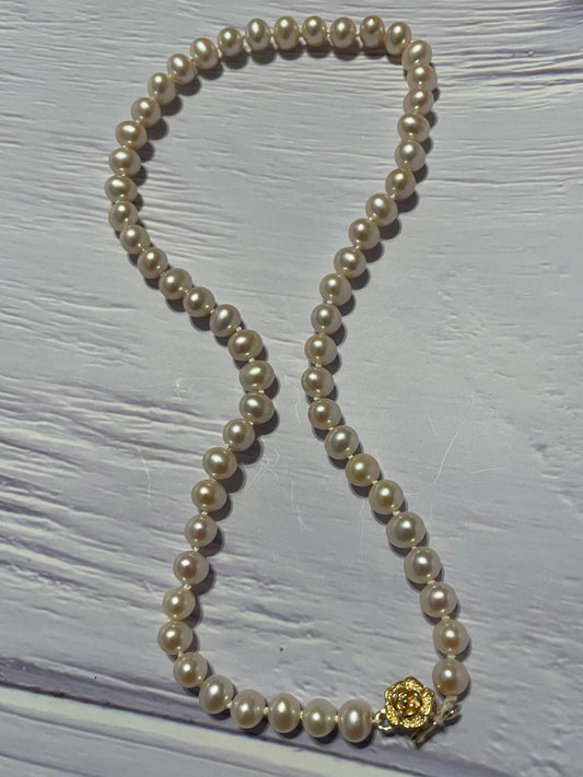classic white pearl necklace