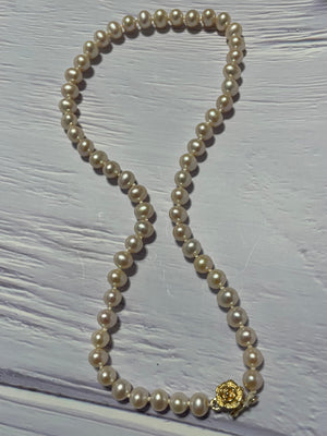 classic white pearl necklace