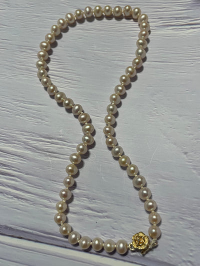 classic white pearl necklace